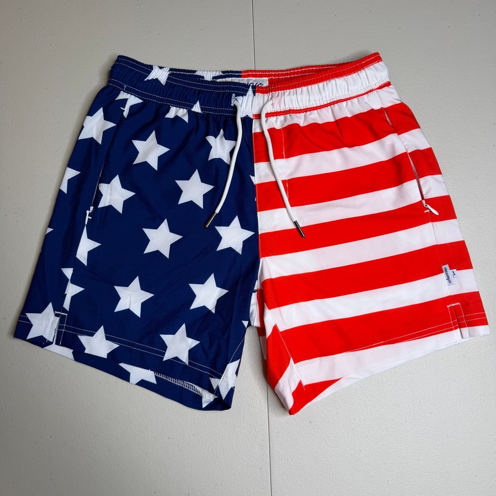 Maamgic Mens XS American Flag Swim Trunks Stars Stripes Patriotic Board Shorts